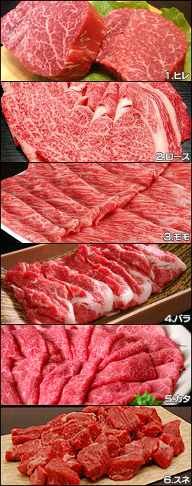 牛肉の部位とメニュー用途