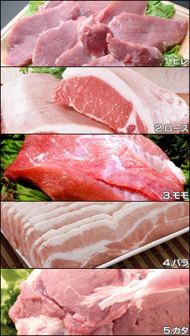 豚肉の部位とメニュー用途